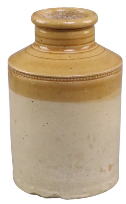 Natural Stoneware & Glazed Mustard Yellow Crock