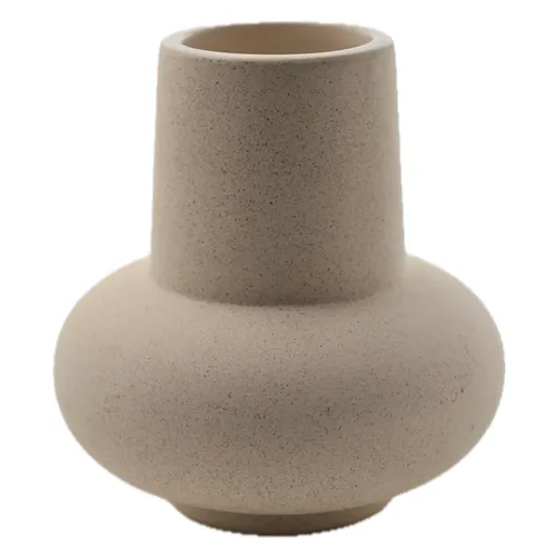 Off White Sandblown Ceramic Vase