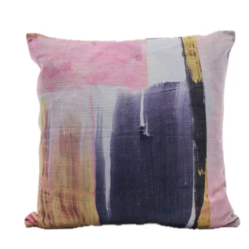 Faded Mauve & Gold Pink Abstract Throw Pillow