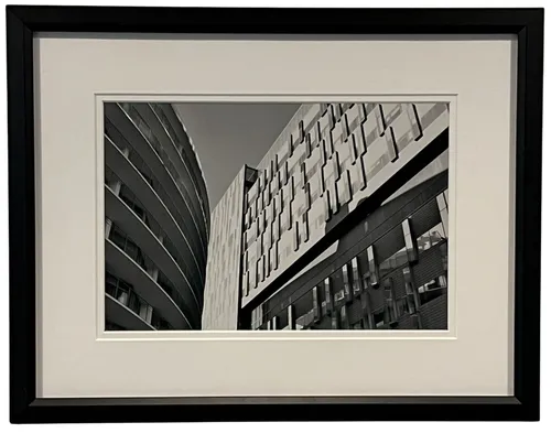 Black & White Building View Photograph In Black Frame