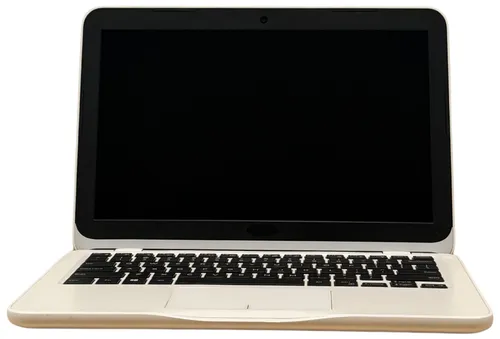 White Laptop With Black Keyboard