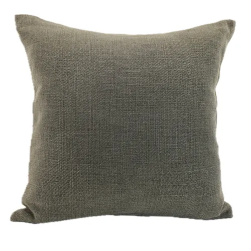 Solid Taupe Tight Weave With Beige Back Throw Pillow