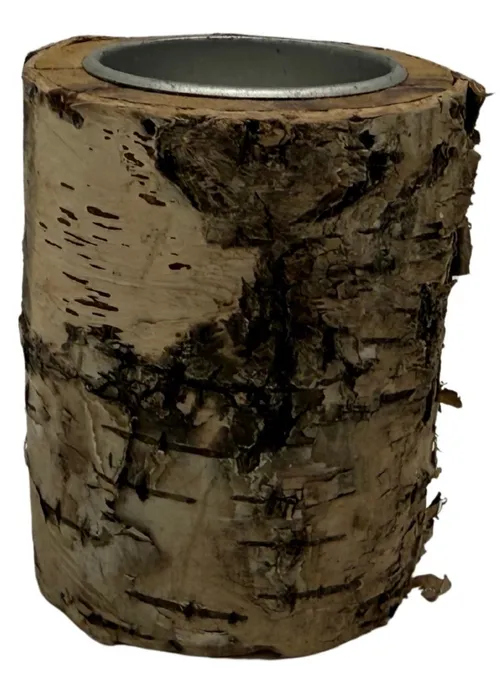 Birch Bark Log Tea Light Candle Holder 