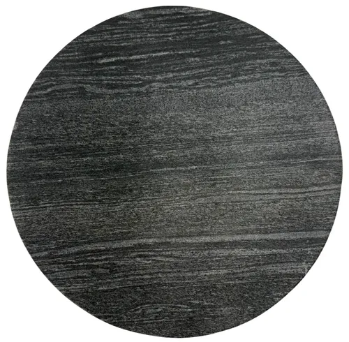 Black Stone Round Serving Platter Slab