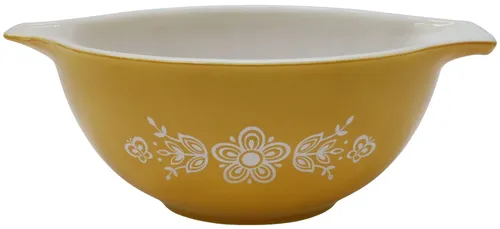 Butterfly Gold Mixing Bowl With White Flowers