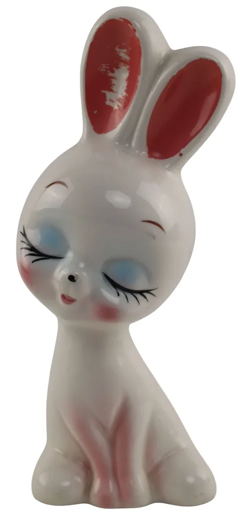 Vintage White Ceramic Rabbit