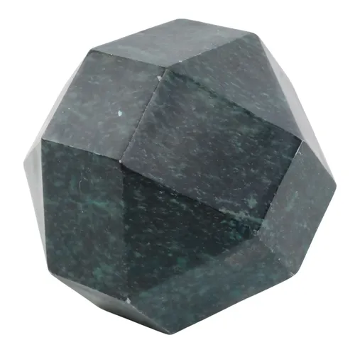Dark Green Marble Geometric Dodecahedron