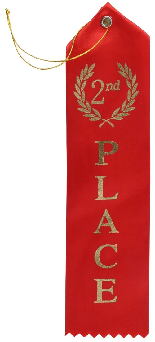 Red 2nd Place Ribbon Award