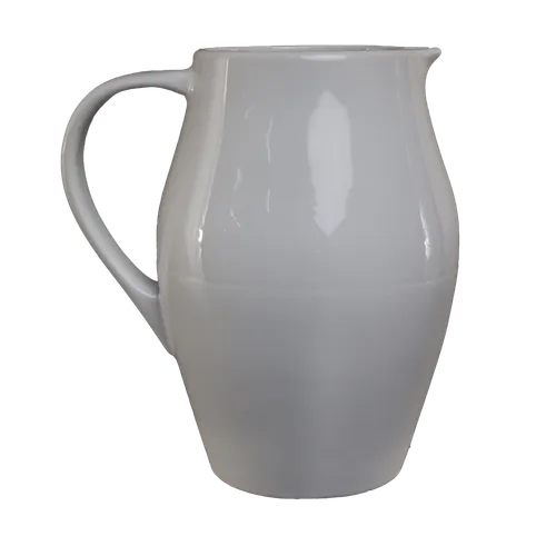 1/2 Matte White 1/2 Gloss White Ceramic Pitcher