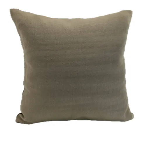 Solid Taupe Tight Weave With Beige Back Throw Pillow