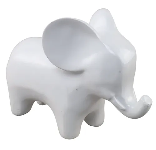Matte White Ceramic Baby Elephant