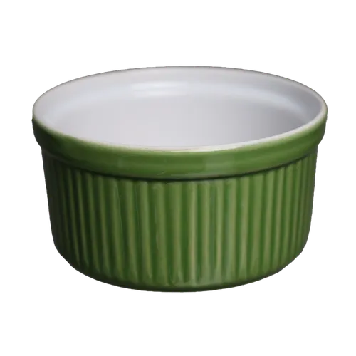 Forest Green Vertical Line Ceramic Ramekin