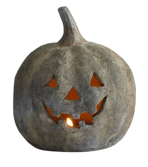 Small Black Terracotta Halloween Jack O Lantern 