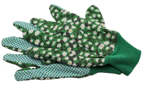 Green Garden Gloves With Yellow Daisies