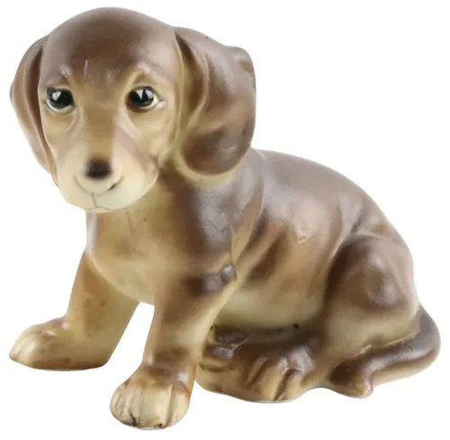 Brown Ceramic Dachshund Dog Figurine