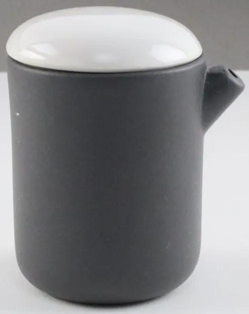 Dark Grey & White Ceramic Creamer