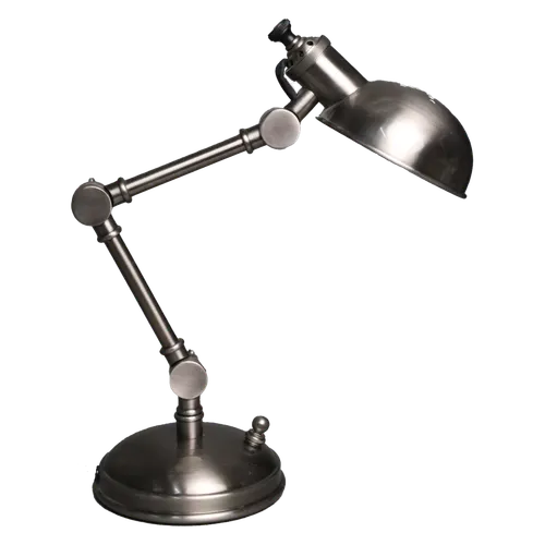 Antiqued Bushed Nickel Articulating Desk Lamp