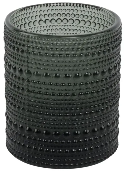 Black Smoke Drinking Glass With Pebbled Relief