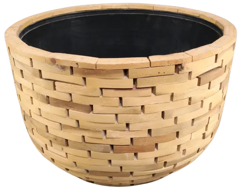 Wood Block Plant Pot