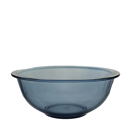 Blue Clear Glass Mixing Bowl Medium