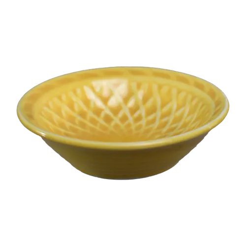 Yellow Sunburst Ceramic Pinch Bowl