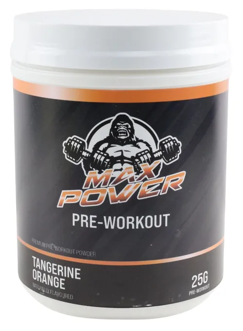 Generic Max Power Pre-Workout Container Tangerine Orange
