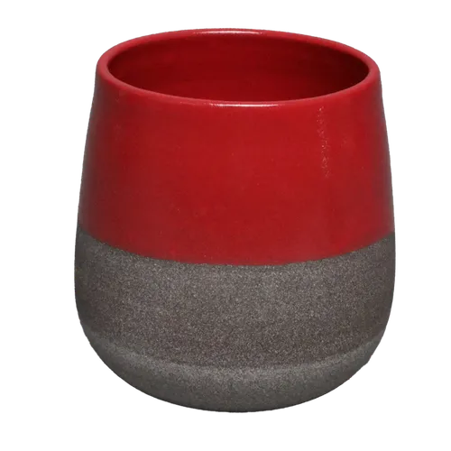 Red Dipped Stone Ceramic Coffee Mug