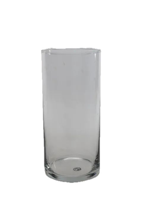 Small Cylindrical Clear Glass Vase