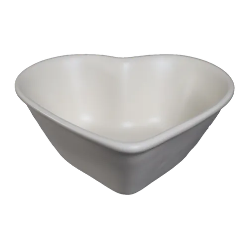 Matte Cream Heart Serving Bowl