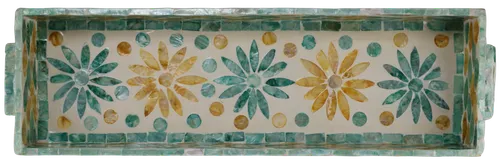 Green & Yellow Tile Decorative Tray 