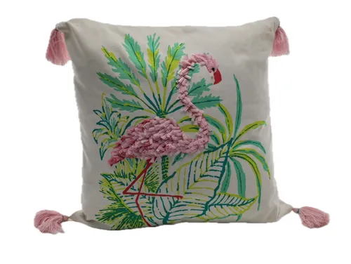 Sequence Pink Flamingo Throw Pillow