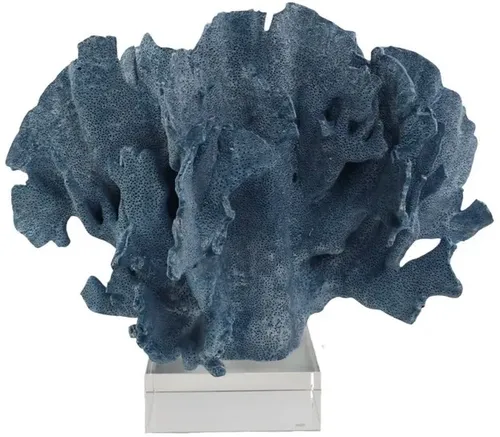 Blue Coral On Glass Base
