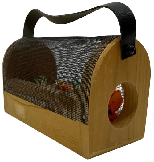 Natural Wood Bug House With Handle