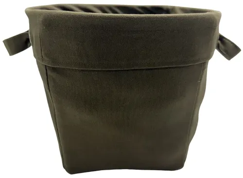 Khaki Green Canvas Storage Basket