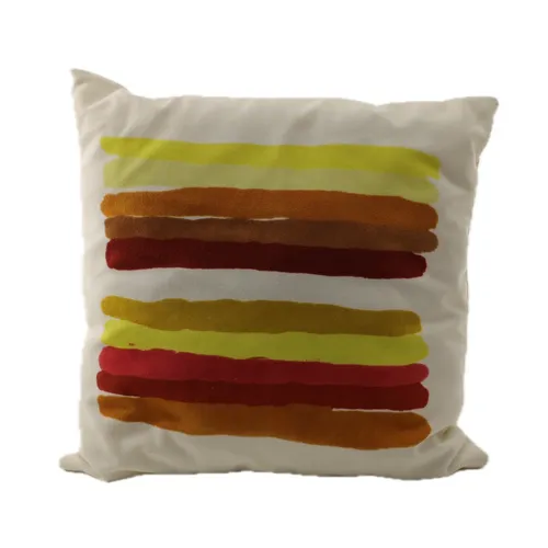 Red / Orange / Yellow Highlighter Stripes On White Throw Pillow