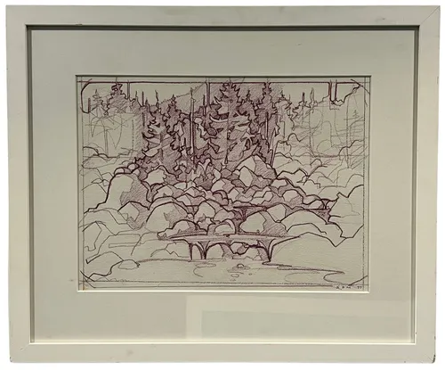 Rocky Shoreline In White Frame