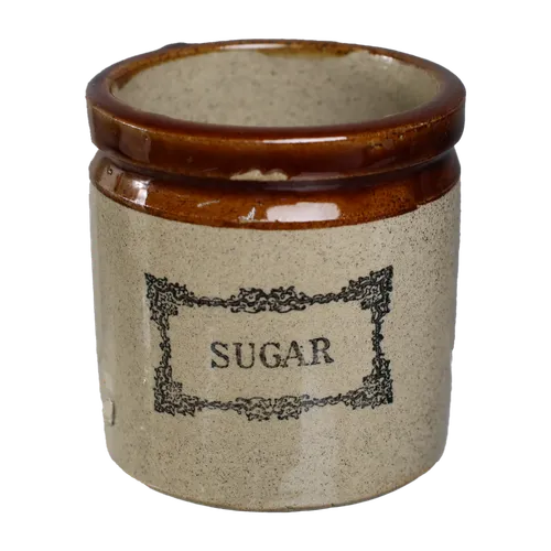 Molasses Dipped Stoneware Sugar Bowl