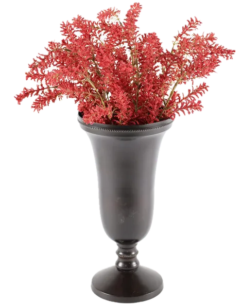 Artificial Burnt False Willow In Dark Bronze Urn