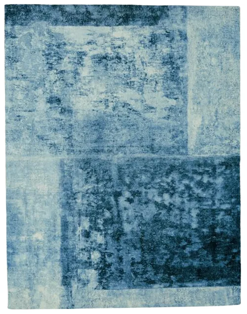 Blue Lagoon Distressed Rococo Area Rug 9' W x 12' L