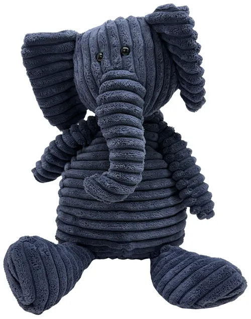 Blue Stuffed Ribbed Elephant Plush