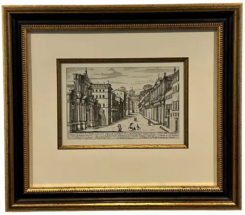 Street Scene II In Black & Gold Frame