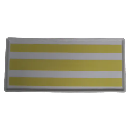 White & Yellow Strip Serving Dish