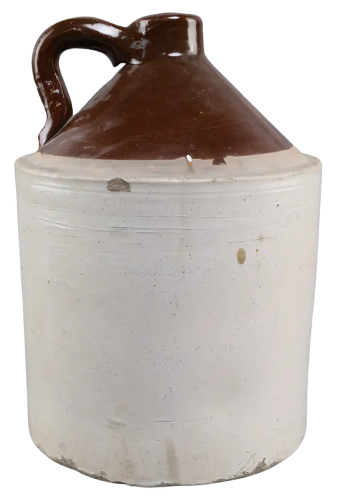 Antique Medium Brown & Natural Stoneware Crock Jug