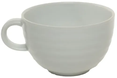 White Rippled Ceramic Teacup