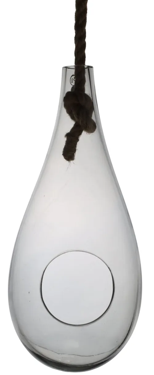 Clear Glass Teardrop Airplant Terrarium Vase With Hemp Rope Hanger