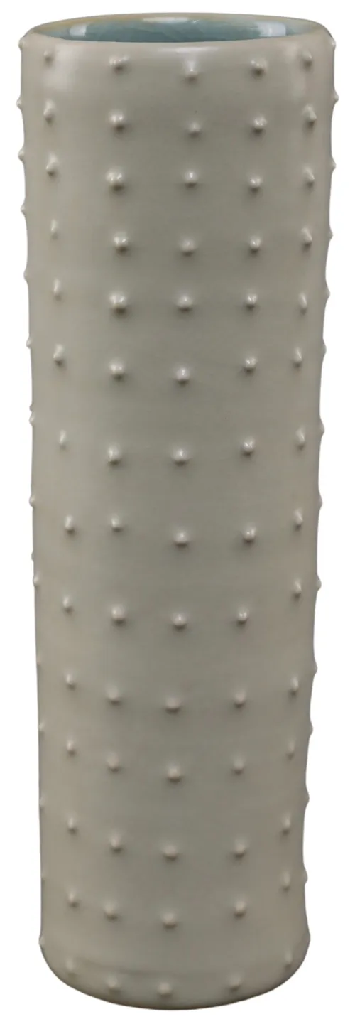 Beige Ceramic Pebble Cylinder Vase