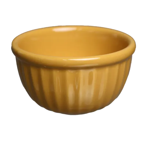 Flaxen Yellow Vertical Line Ceramic Small Bowl