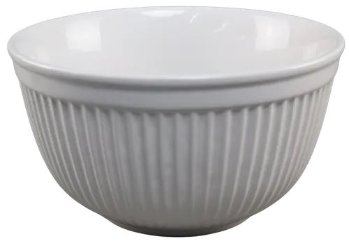 White Ribbed Ceramic Mixing Bowl