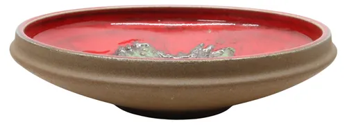 Red Ceramic Glazed Decorative Bowl