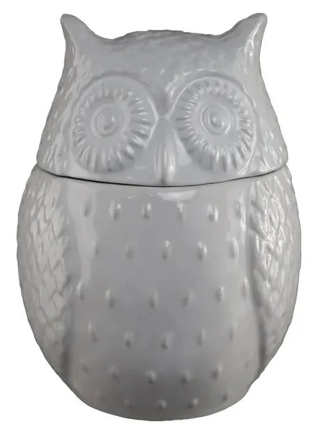 Snowy Owl Ceramic Cookie Jar